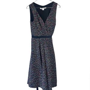 DVF Seduction Dress Black Multi Size 2